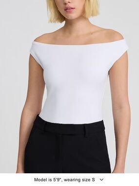 Express Off-Shoulder White Women's Contour Bodysuit